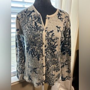 Intiwara Baby Alpaca Blue & Ivory Button down cardigan